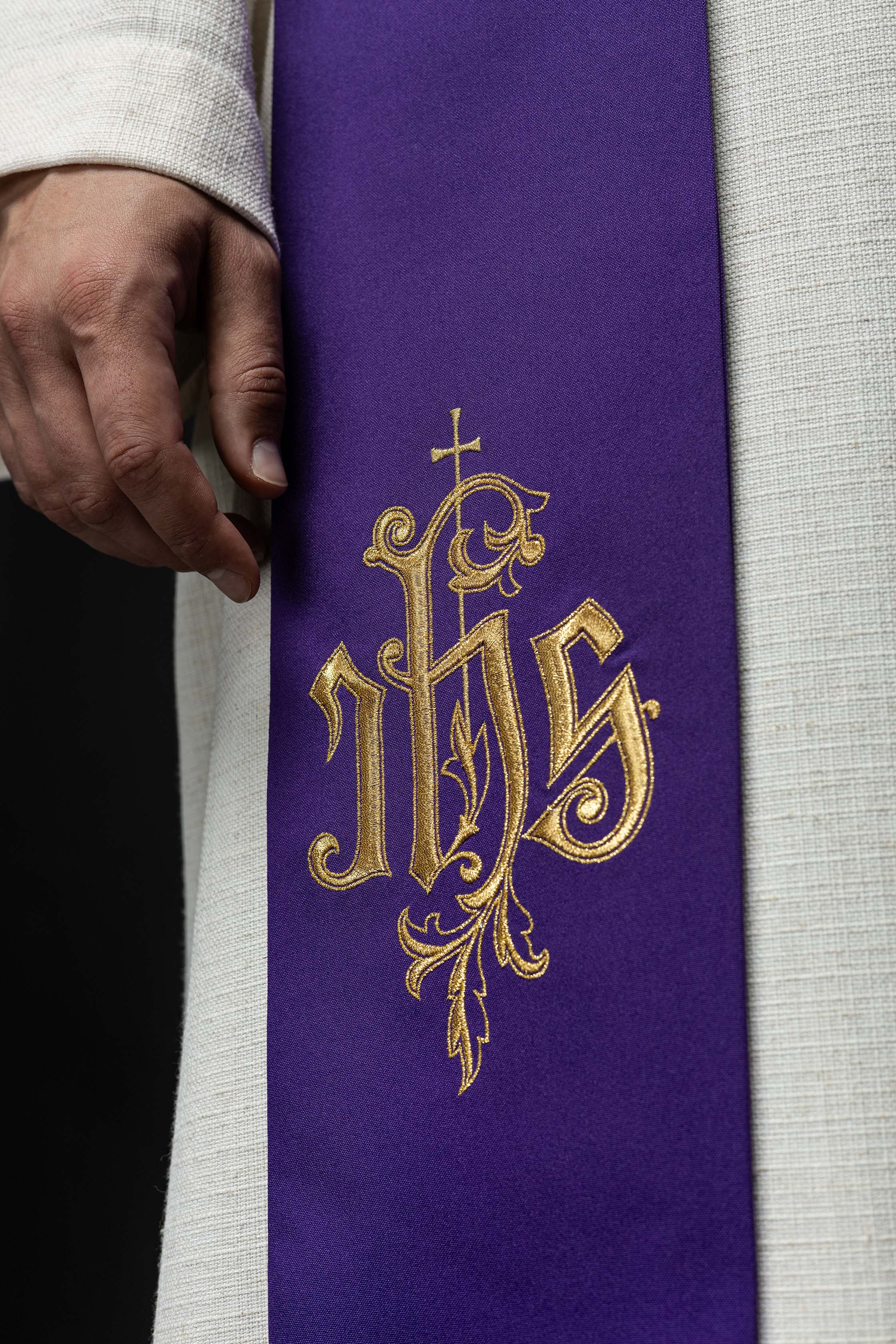 Embroidered IHS Stole