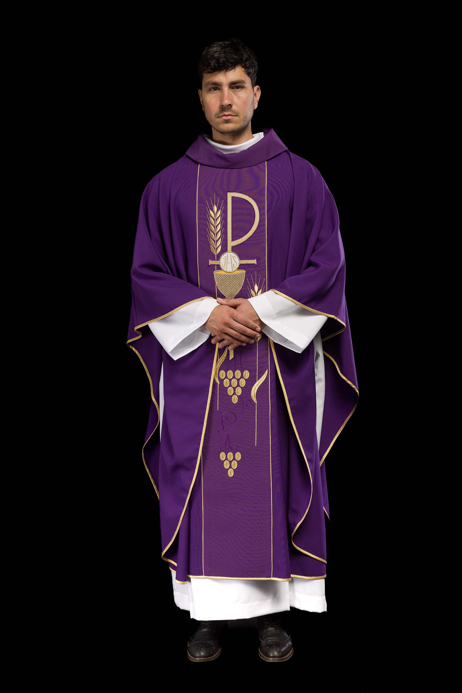 Purple IHS Chalice Vestment
