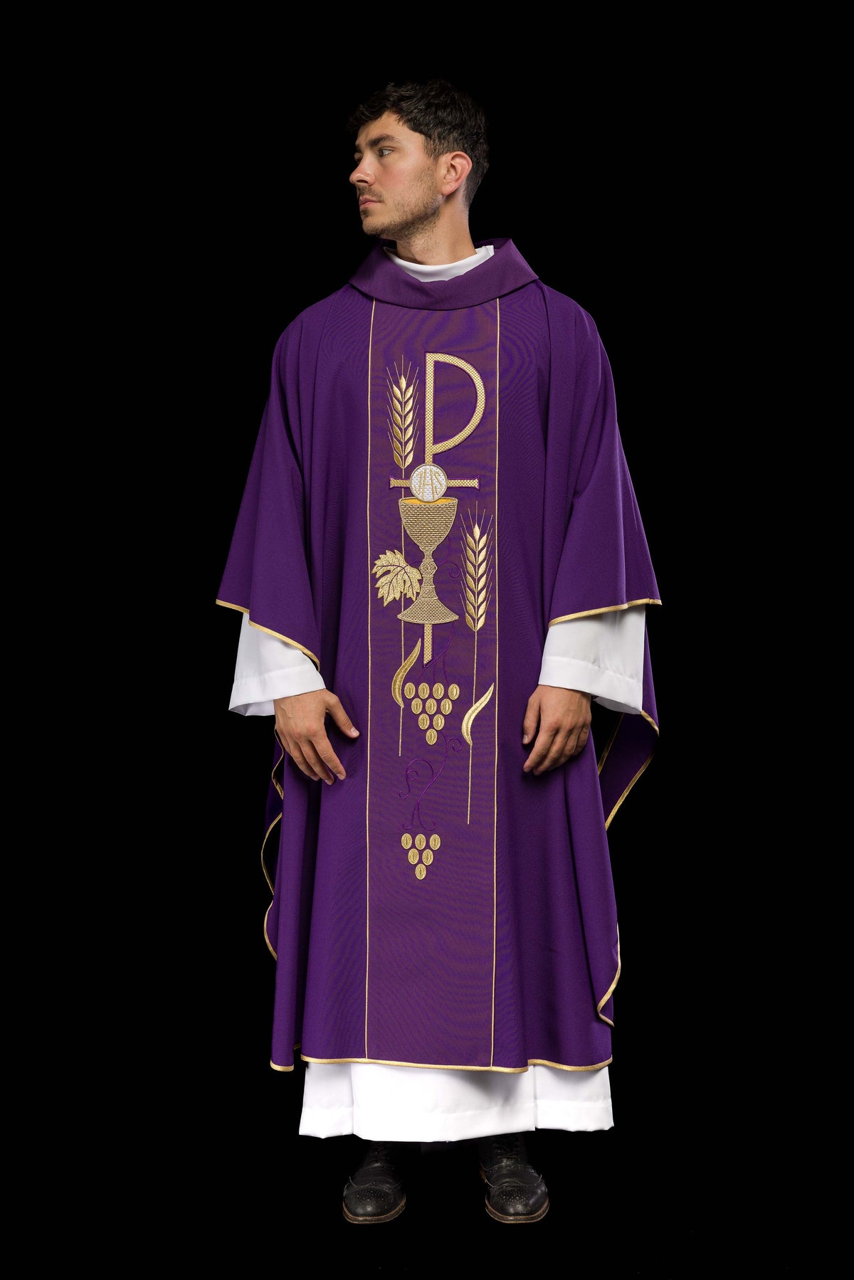 Purple IHS Chalice Vestment