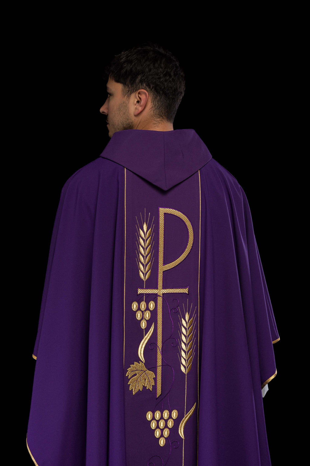 Purple IHS Chalice Vestment