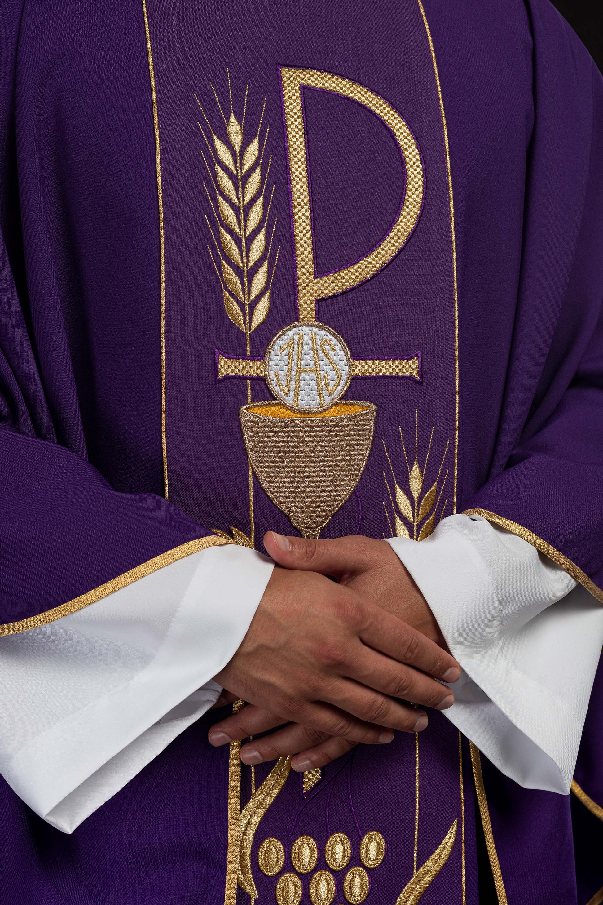 Purple IHS Chalice Vestment
