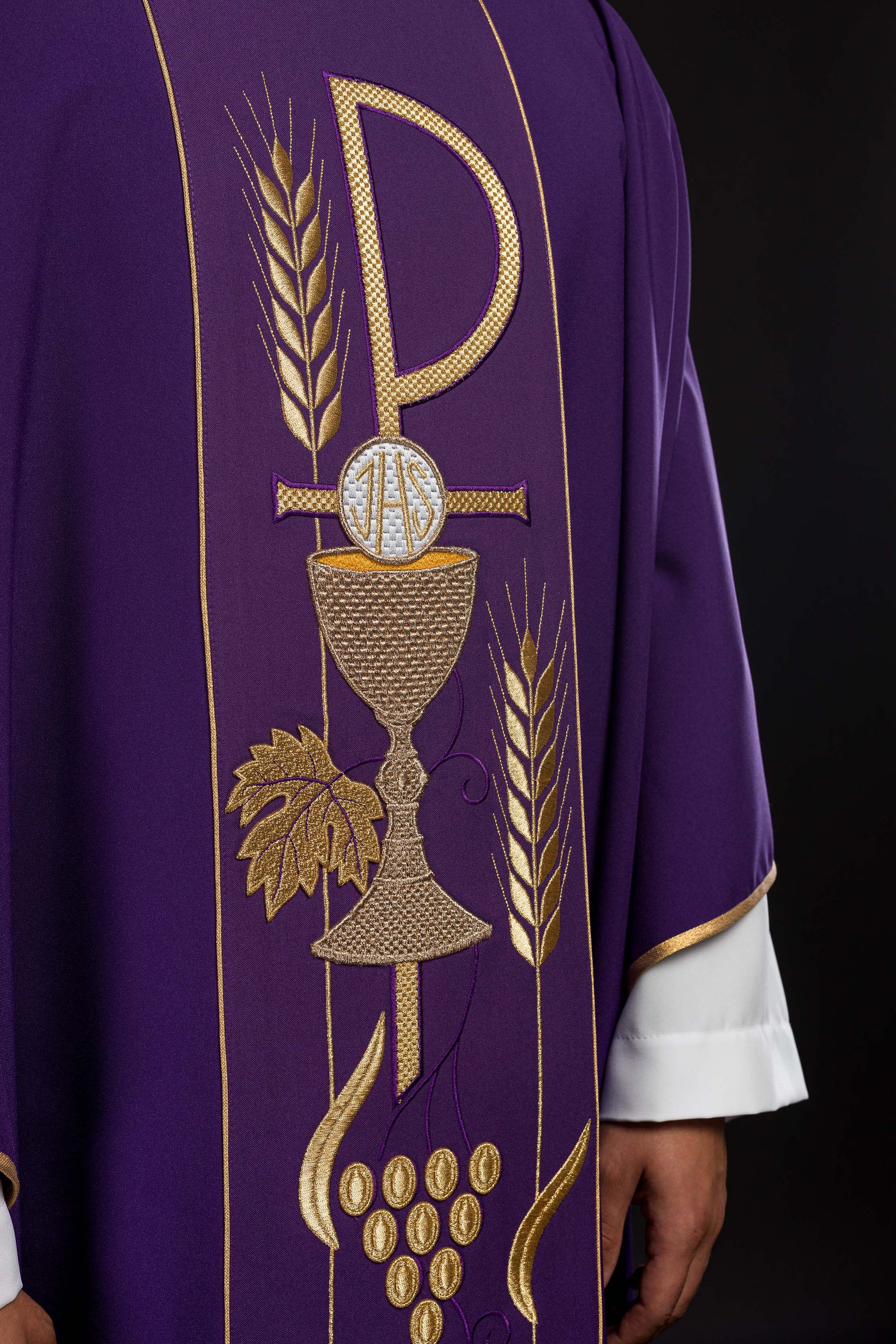 Purple IHS Chalice Vestment