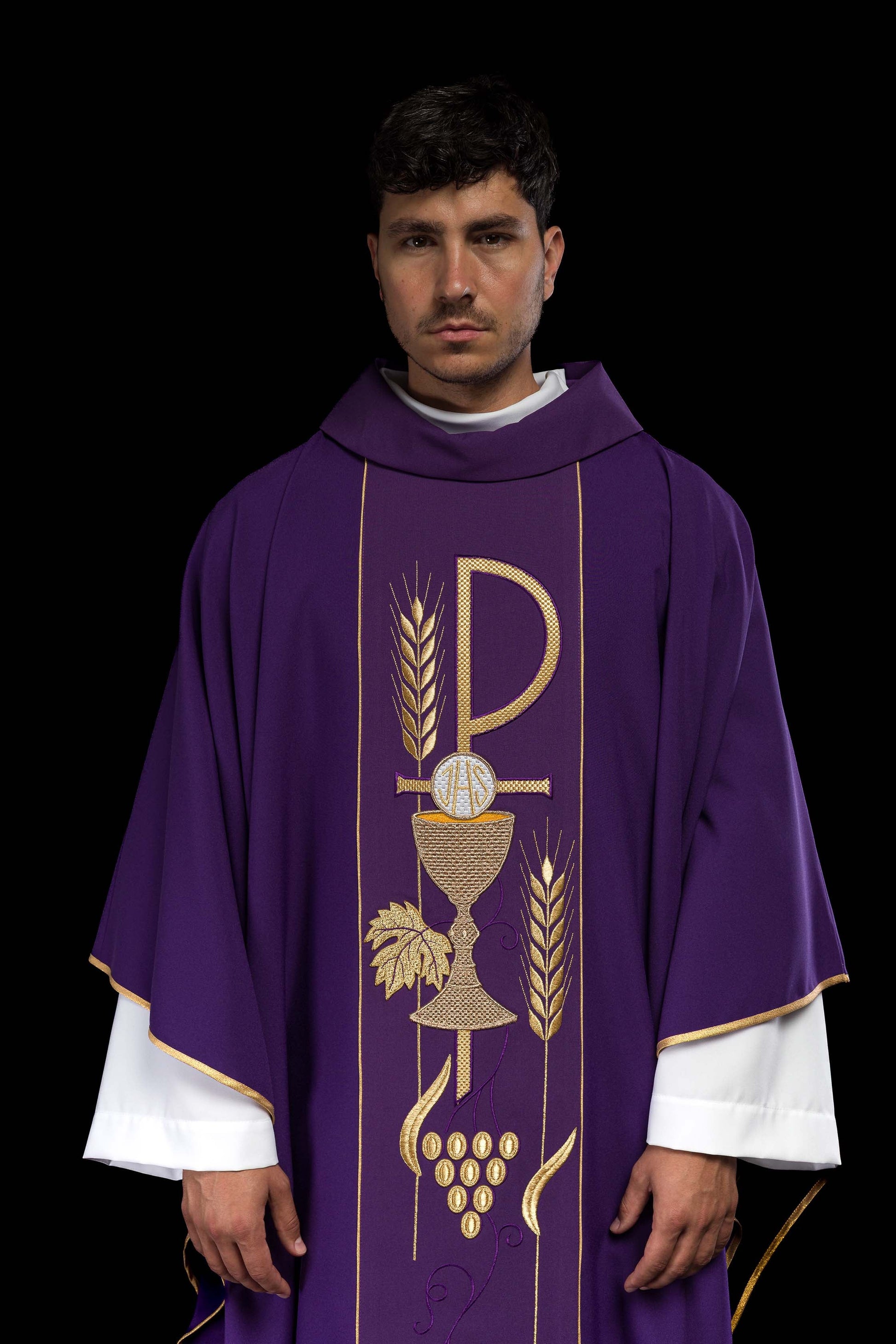 Purple IHS Chalice Vestment