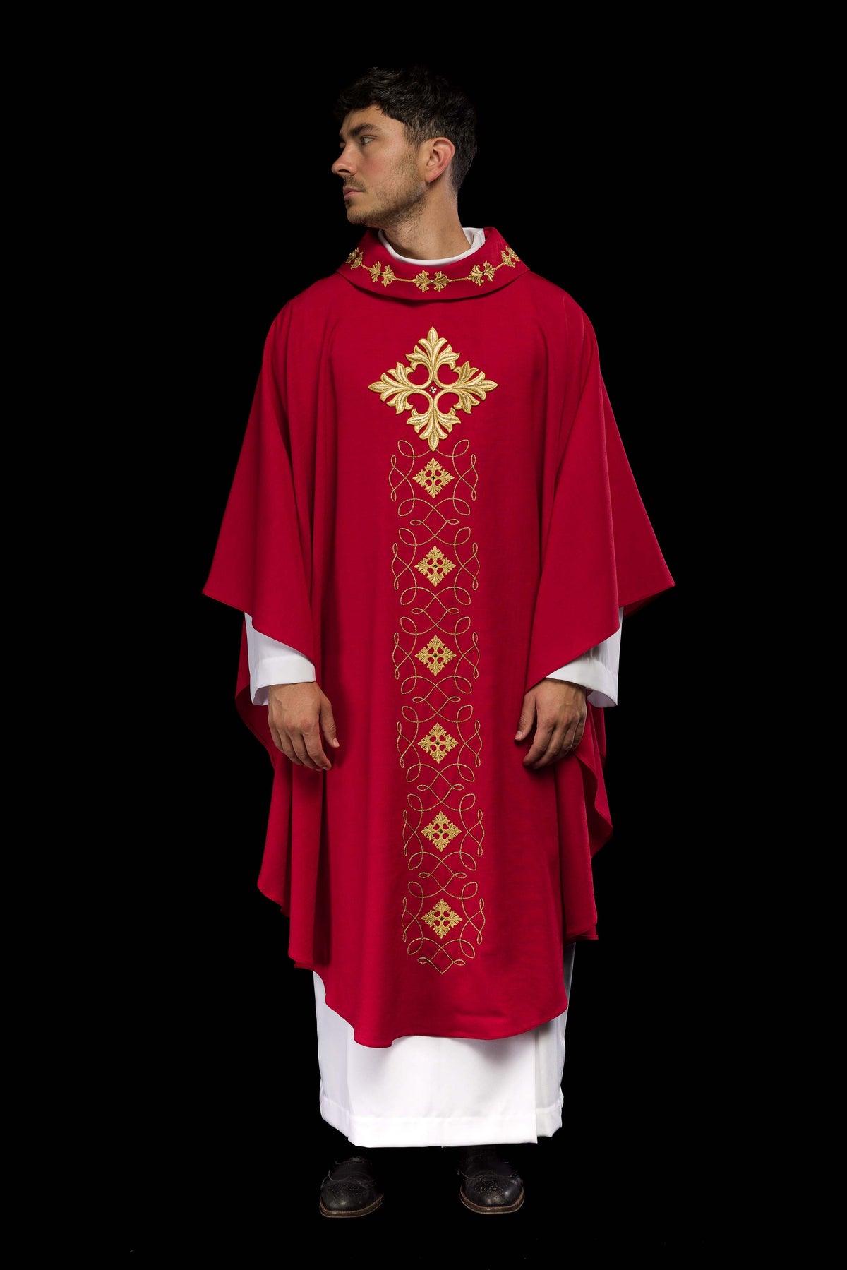 Red Chasuble Richly Embroidered