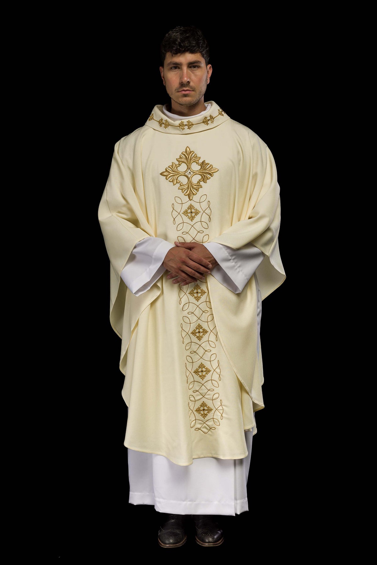 Embroidered Chasuble with Stone-Adorned Cord