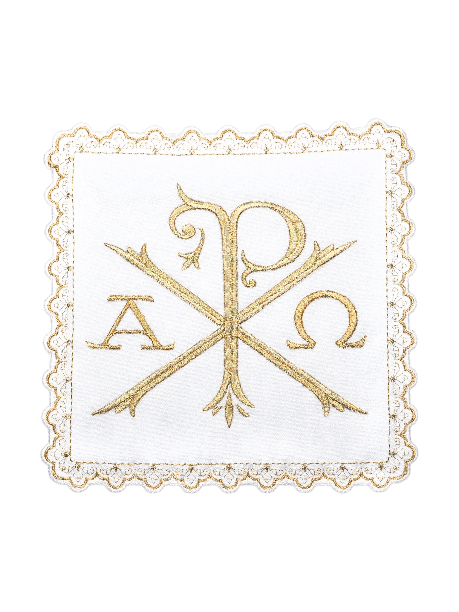 Komplet kielichowy z motywem PAX oraz literami Alfa i Omega